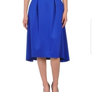 ARMANI JEANS Blue Hi Lo Midi Trapeze Skirt Hided Pockets EU 48 USA XXL